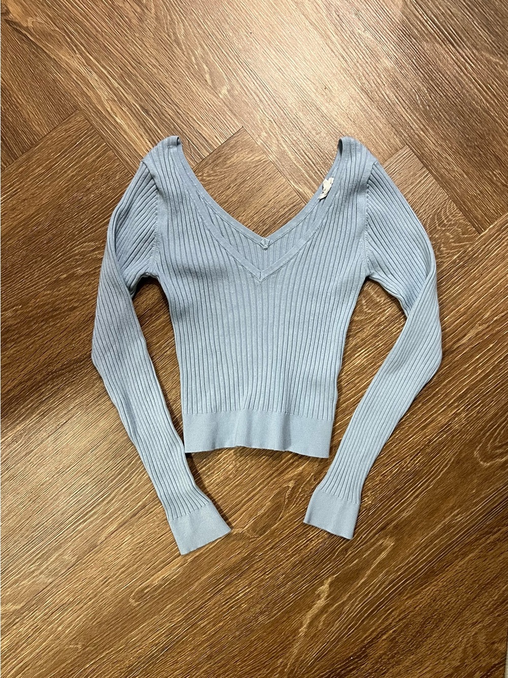 Garage Ribbed V-Neck Long Sleeve